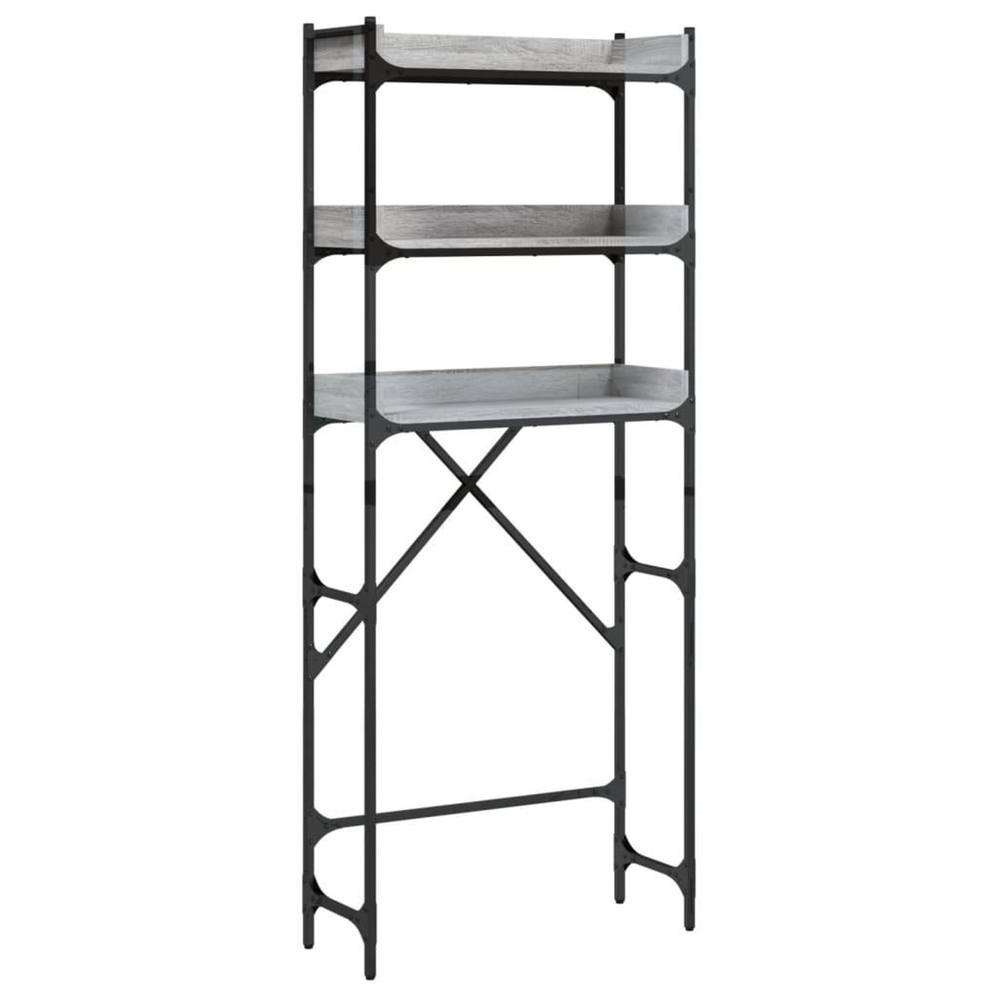 Voir la diapositive 2 : VIDAXL Etagere de lave-linge sonoma gris 67x25x163 cm bois ingenierie