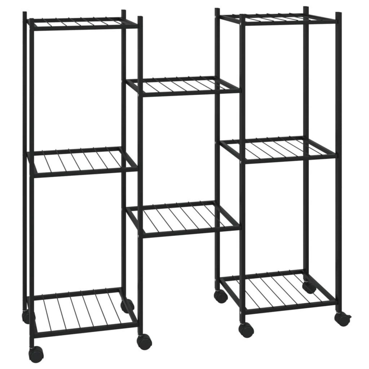 VIDAXL Jardiniere avec roues 83x25x83,5 cm Noir Fer