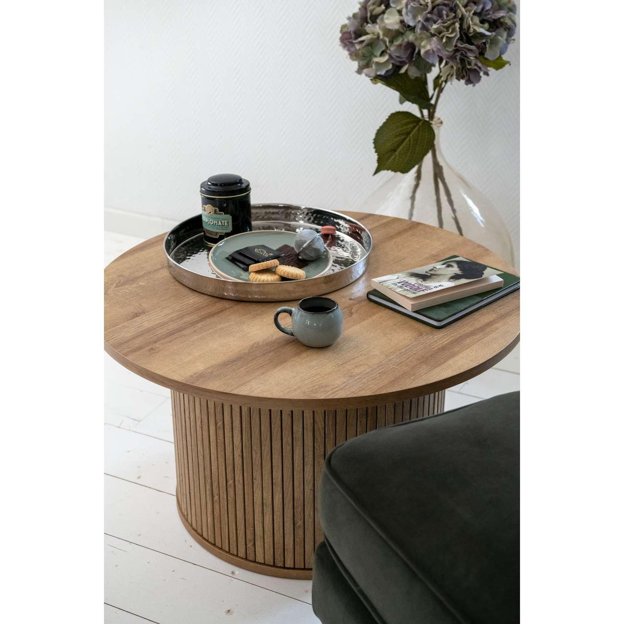 Voir la diapositive 2 : ATMOSPHERA Table à café en bois colva - diam 70 cm - marron