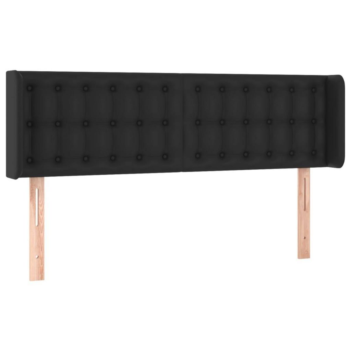 VIDAXL Tete de lit avec oreilles Noir 147x16x78/88 cm Similicuir