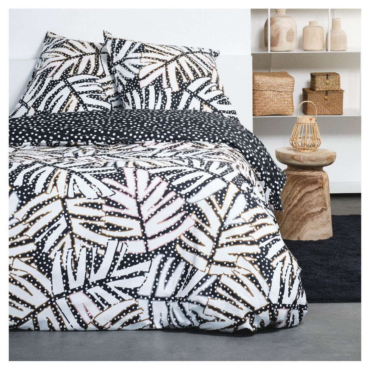 TODAY Parure housse de couette en coton motif Tropical