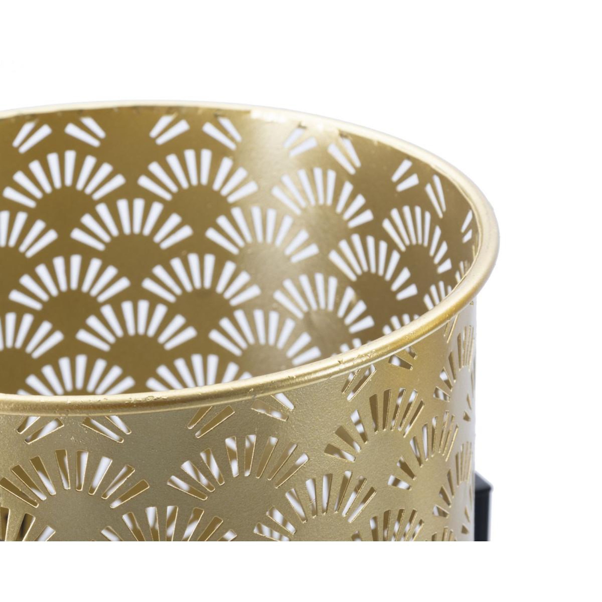 Voir la diapositive 5 : Paris Prix Lot de 2 cache-pots sur pied  glissy  38cm or & noir