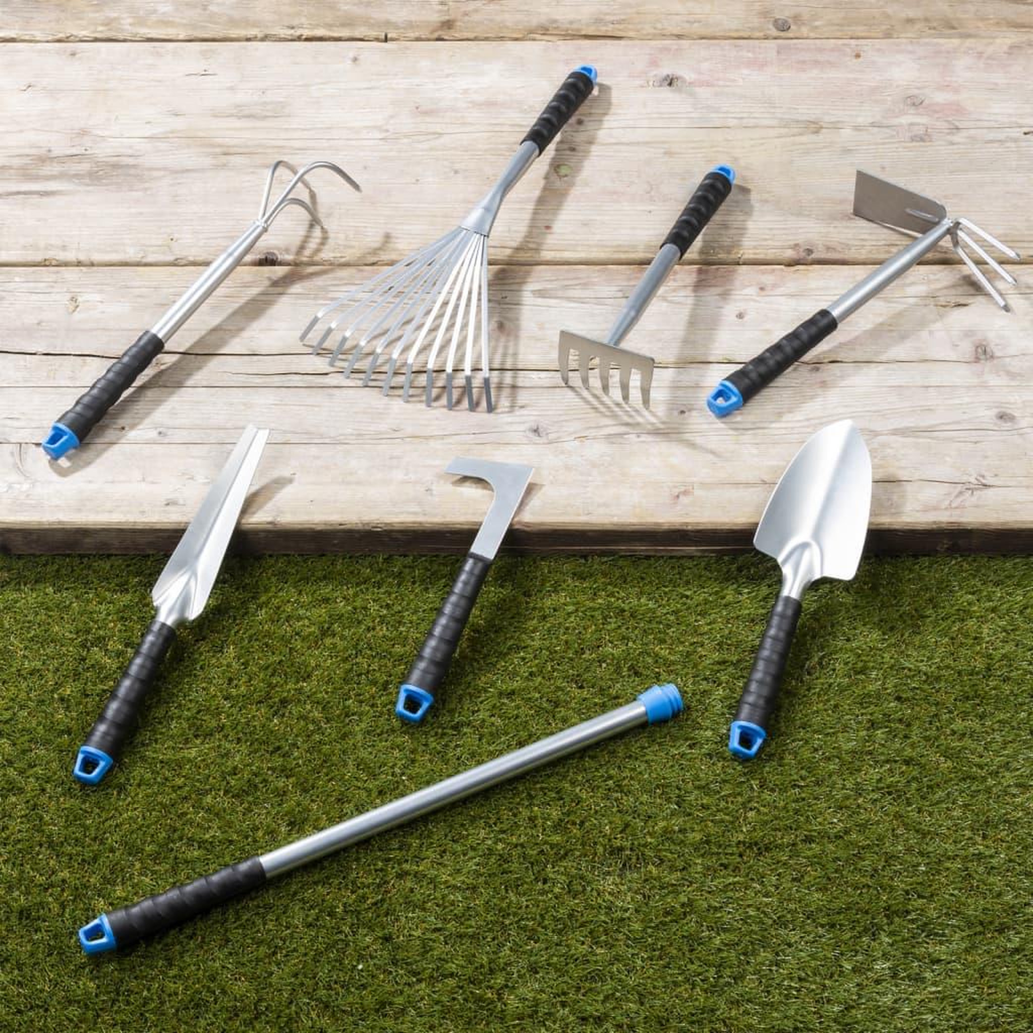 Voir la diapositive 1 : HI HI Ensemble d'outils de jardin 8 pcs Argente Metal