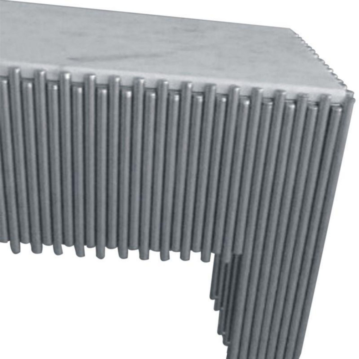 Paris Prix Console en Marbre  Zane  106cm Blanc & Argent