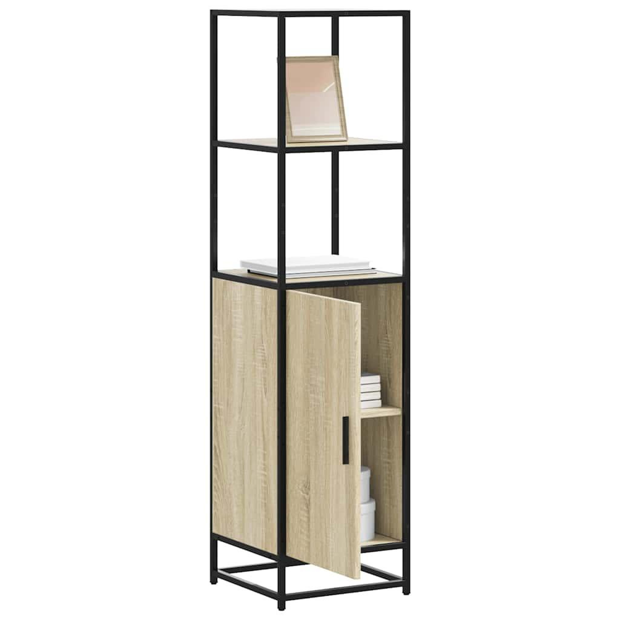 VIDAXL Buffet haut chene sonoma 35,5x35x139 cm bois d'ingenierie metal