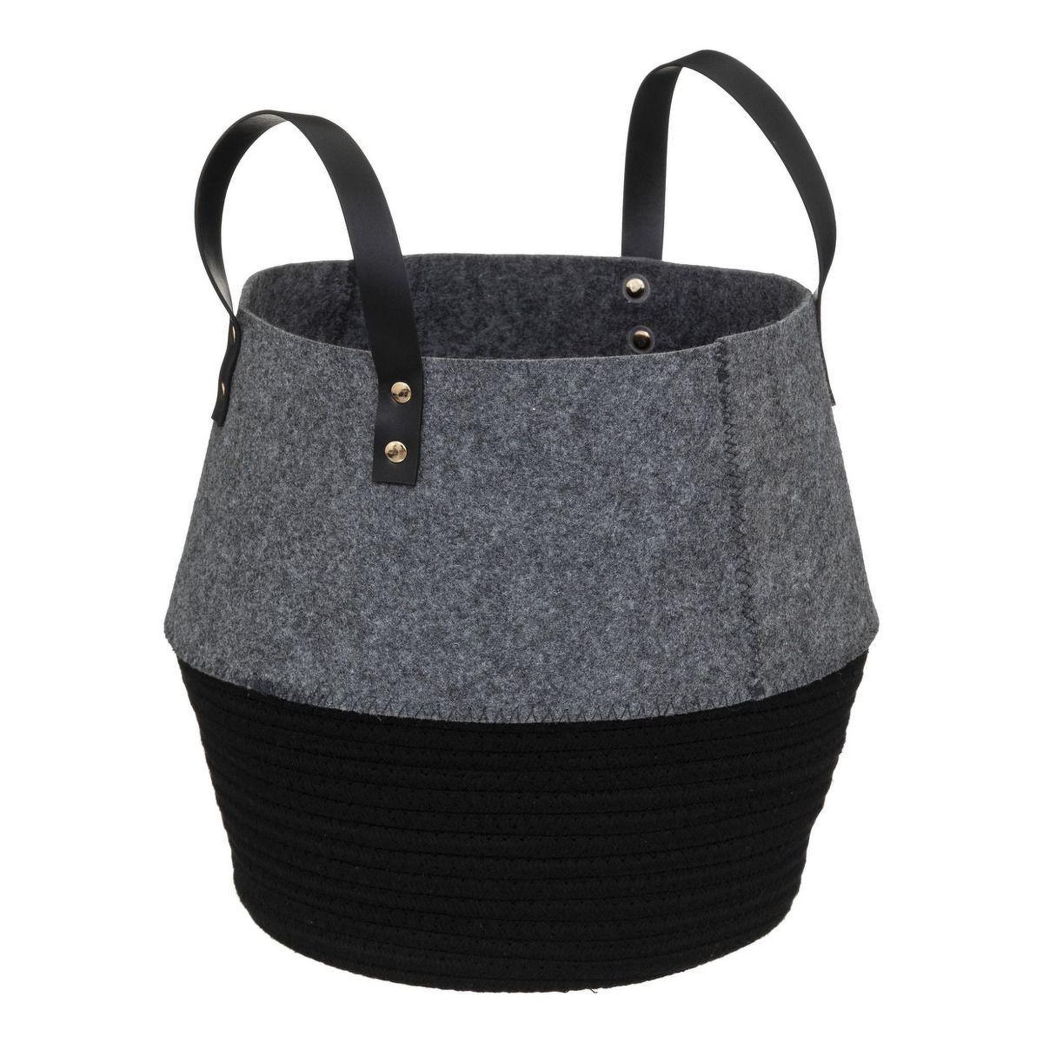 Voir la diapositive 3 : ATMOSPHERA Lot de 3 paniers déco  deep soul  43cm noir & gris
