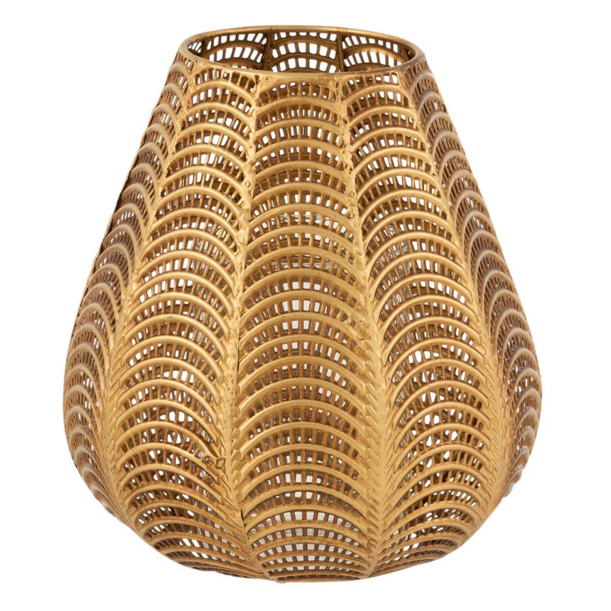 J-LINE Bougeoir design en métal  gala  25cm or