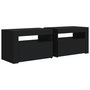 Voir la diapositive 3 : VIDAXL Tables de chevet 2 pcs avec LED Noir 60x35x40 cm