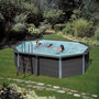 Voir la diapositive 1 : GRE Piscine hors sol octogonale en composite - Grise - 5,24 x 3,86 x H 1,24 m 