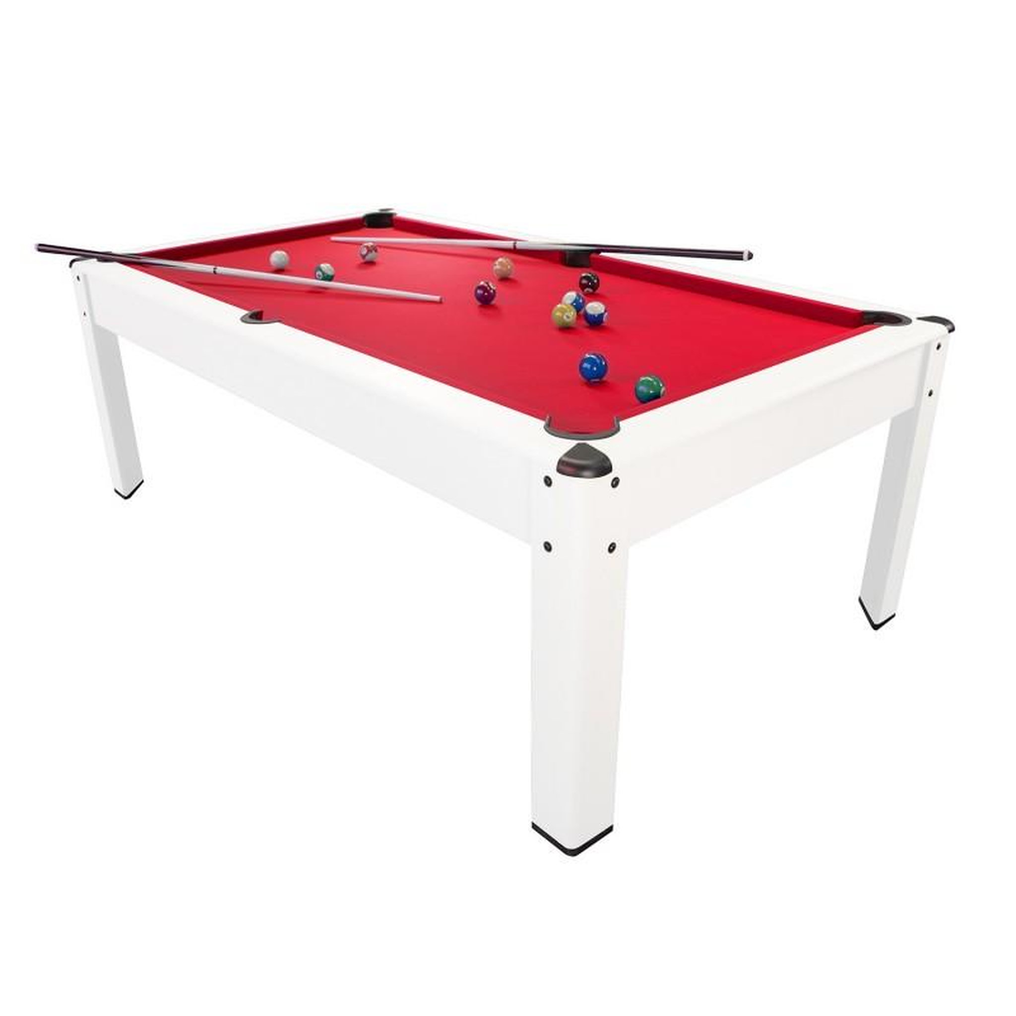 Voir la diapositive 2 : PLAY4FUN Billard Américain HARMONY 6Ft - 206,5 x 116,5 x 80 cm avec accessoires et plateau dînatoire - Couleur Ivoire