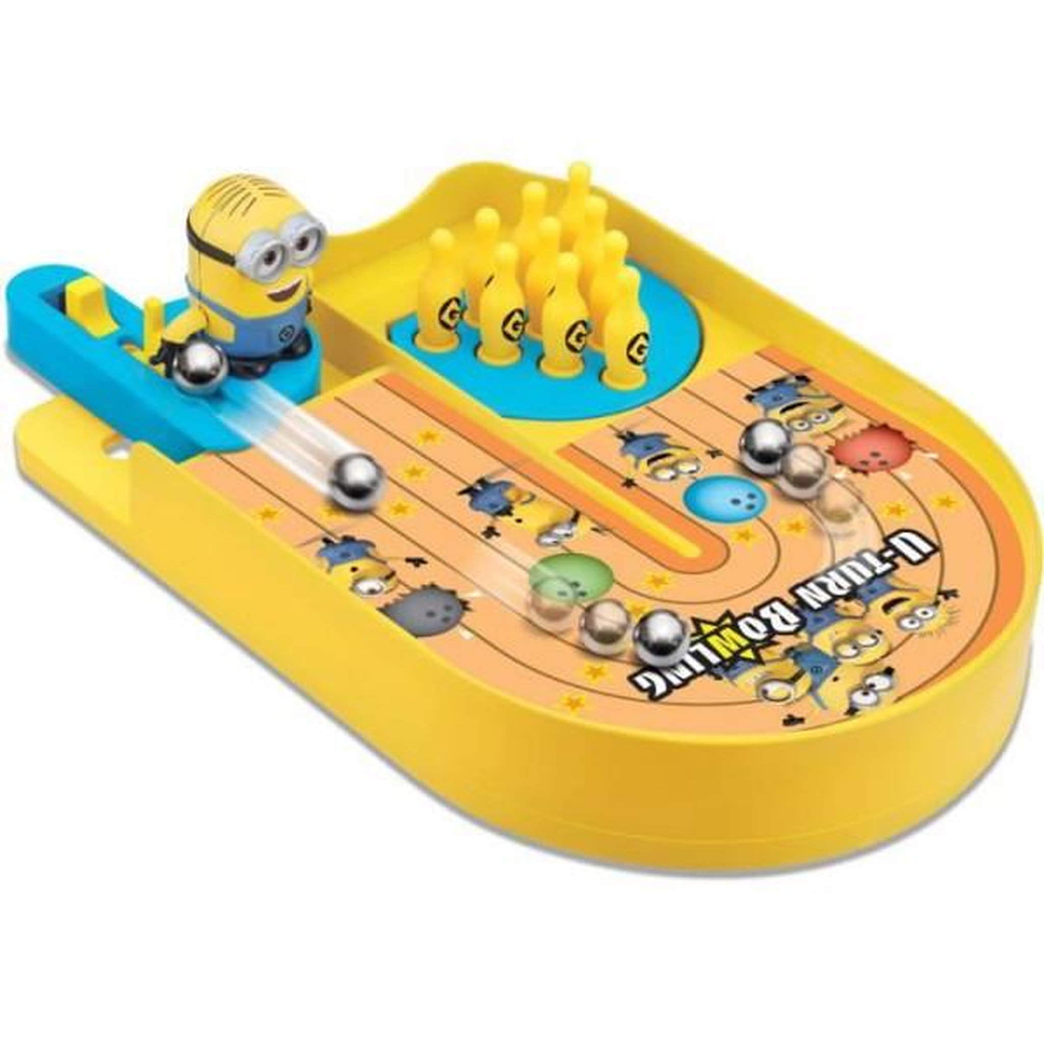 Voir la diapositive 2 : EPOCH Jeu de Bowling - EPOCH GAMES - Minions U-turn Bowling - Réalise un Strike avec les Minions !