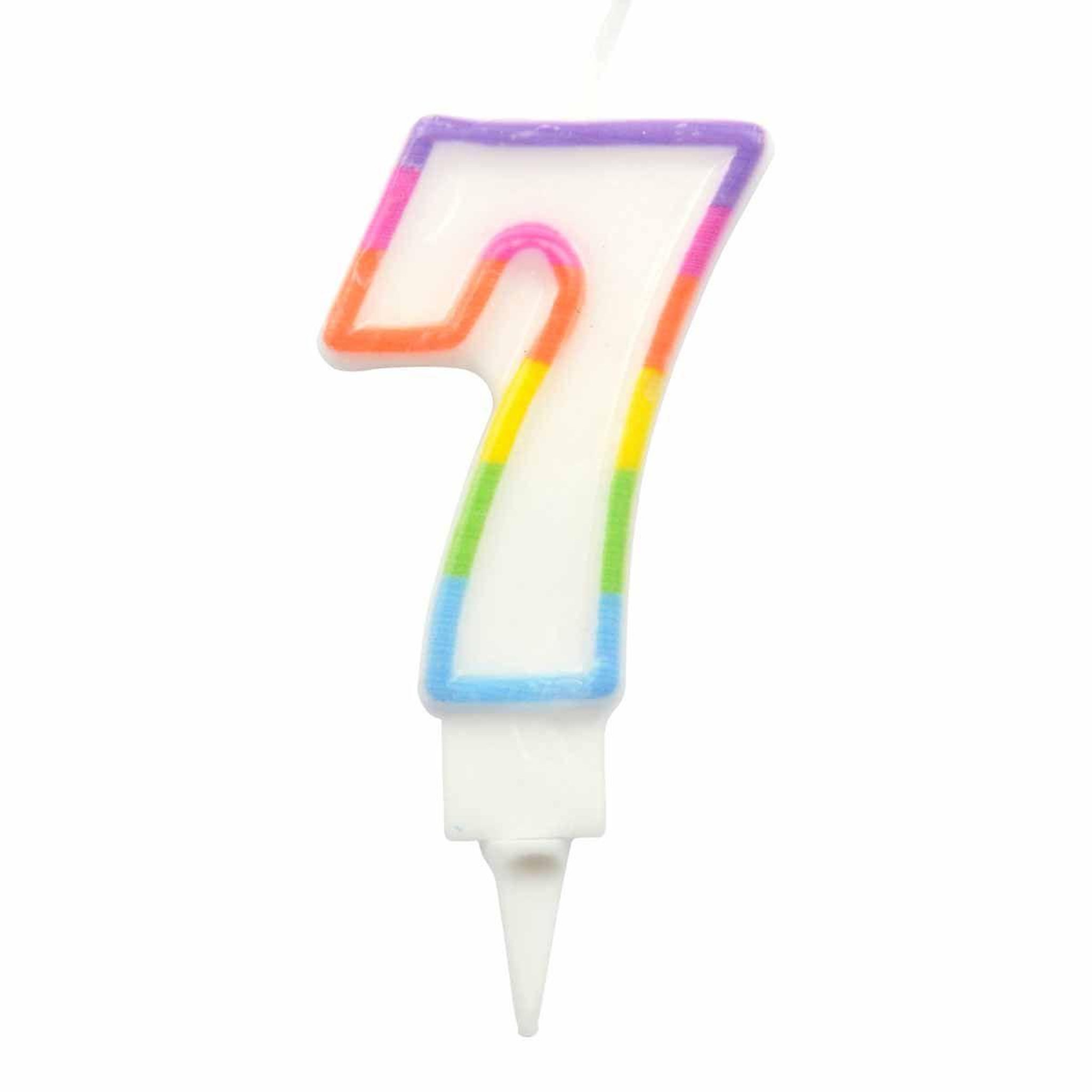 HOMEA Bougie d'Anniversaire  Chiffre 7  7cm Multicolore