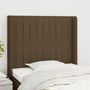 Voir la diapositive 2 : VIDAXL Tete de lit avec oreilles Marron fonce 83x16x118/128 cm Tissu