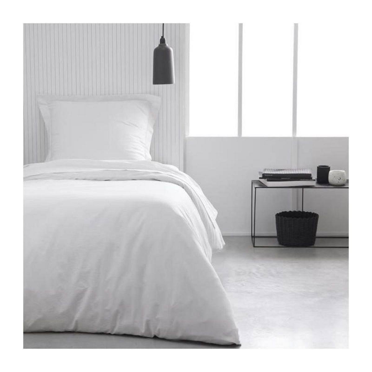 Today Drap housse TODAY Essential - 90 x 190 cm - 1 personne - 100% Coton uni - Craie