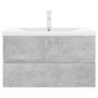 Voir la diapositive 4 : VIDAXL Armoire d'evier et lavabo integre gris beton bois d'ingenierie