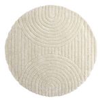 Paris Prix Tapis Déco Texturé Rond  Niklas  200cm Blanc