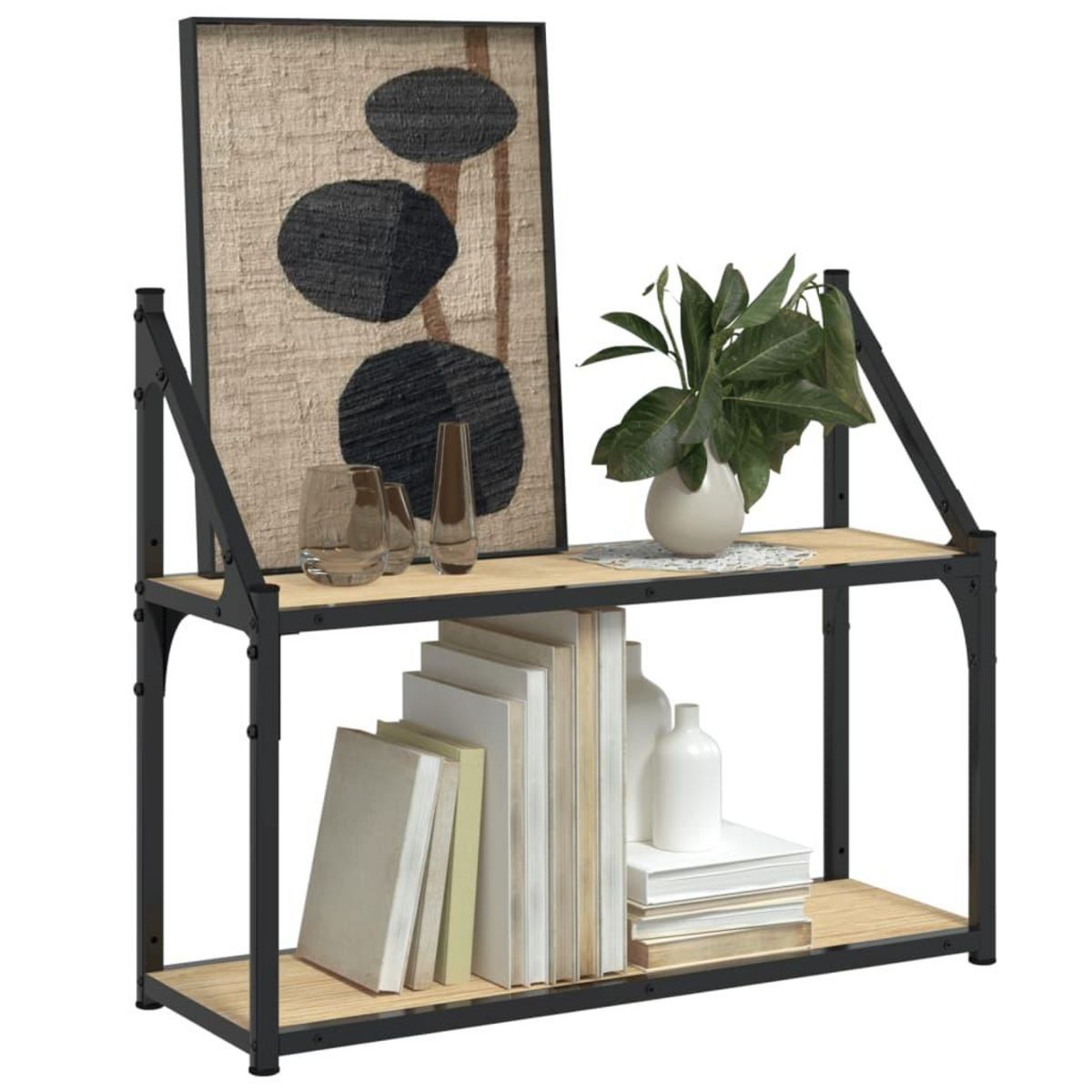 VIDAXL Etagere murale 2 niveaux chene sonoma 60x21x51 cm