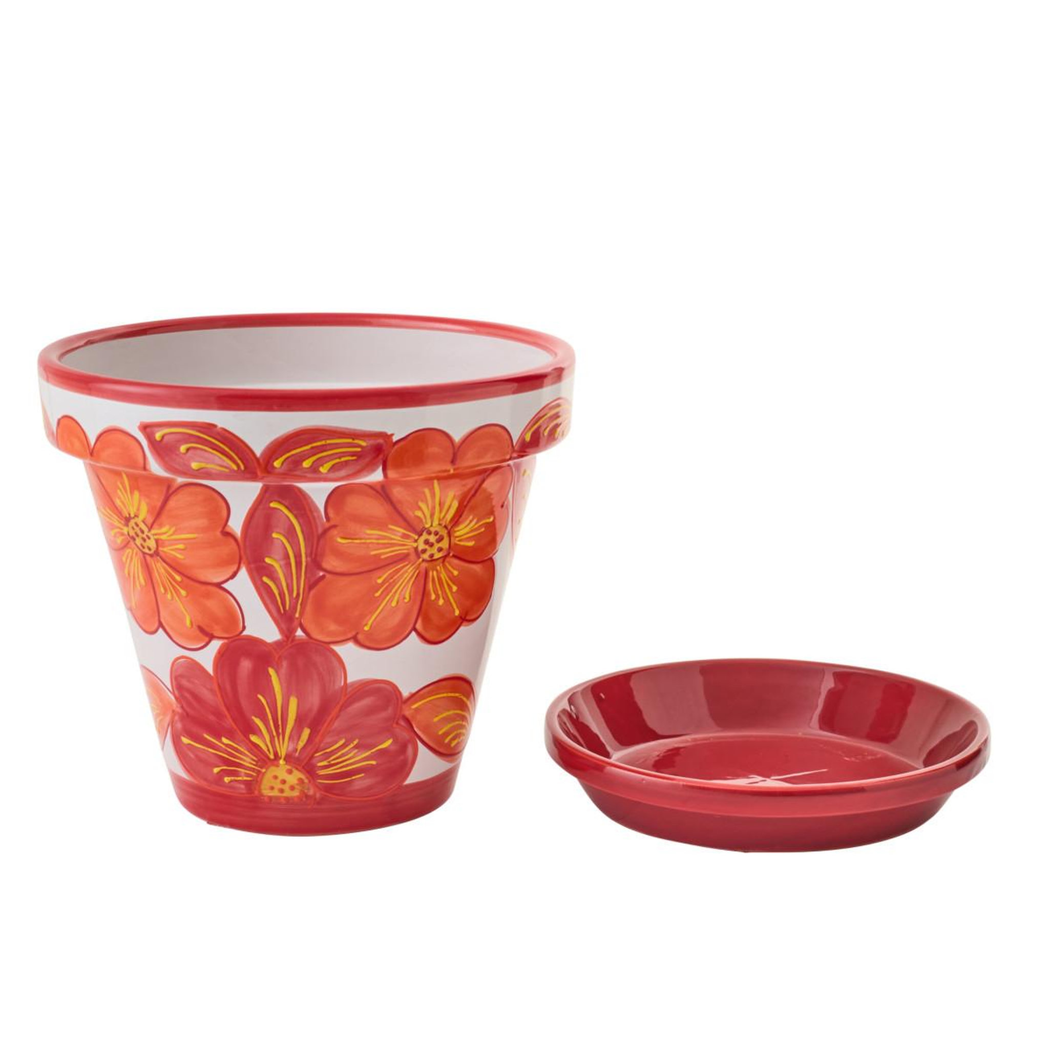 Voir la diapositive 2 : J-LINE Cache-pot avec soucoupe  bennie  35cm orange