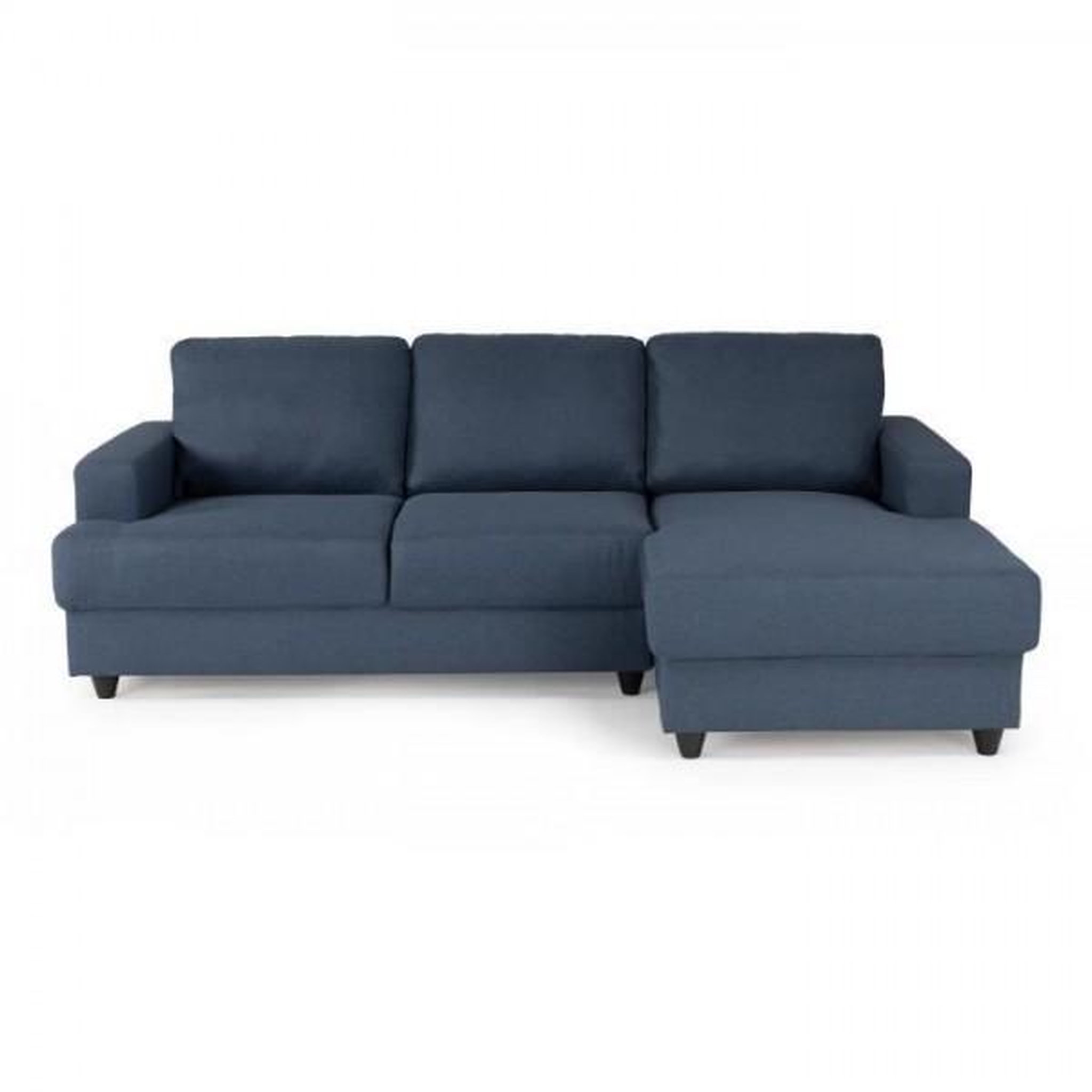 MARKET24 Canapé d'angle droit 4 places - Tissu bleu - Contemporain - L 215 x P 140 H 86 cm - PAUL