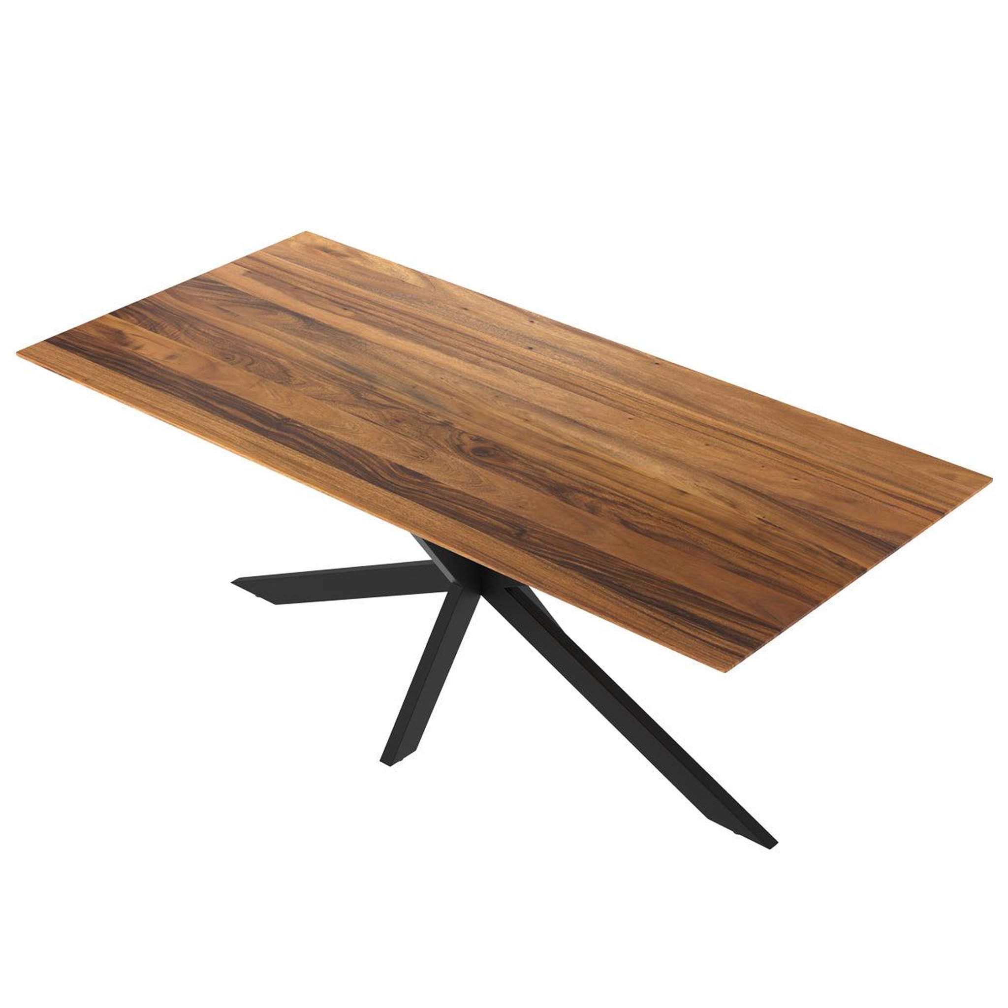 Voir la diapositive 3 : MAISON PAVANE Table rectangulaire 8 personnes en bois de suar et métal 220 cm-Sudirman