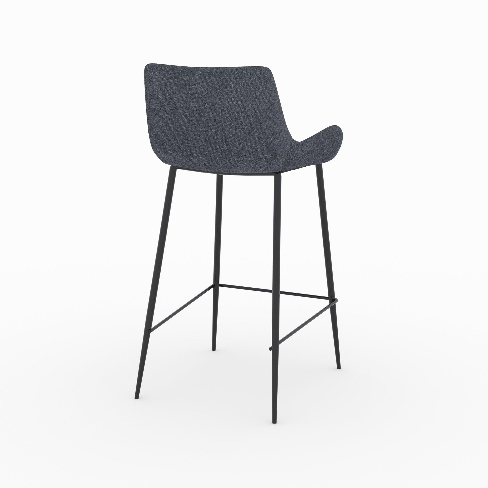 Voir la diapositive 6 : MAISON PAVANE Lot de 2 chaises pour îlot central en tissu gris 65 cm-pirata