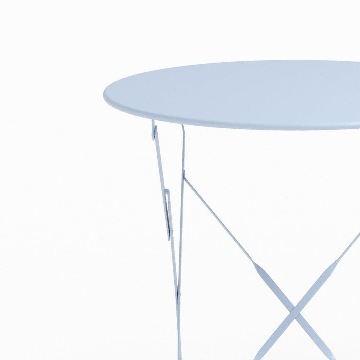 Rendez vous déco Table ronde et chaises de jardin pliantes 2 places en métal bleu-Kayla