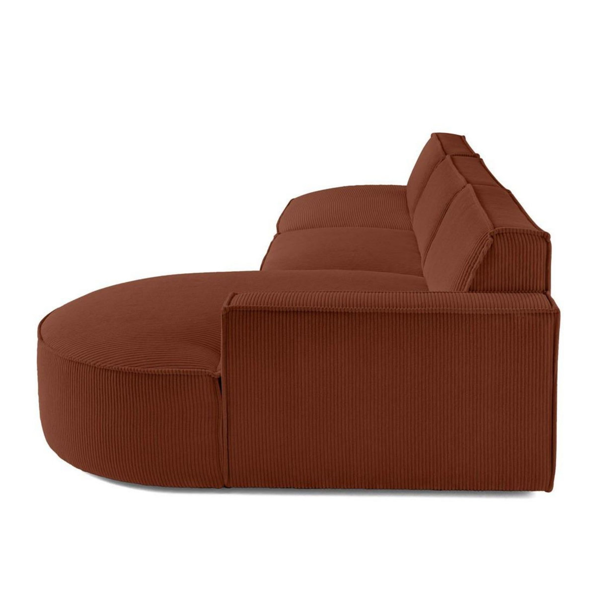 LISA DESIGN Spiaggia - canapé d'angle droit - forme arrondie - 5 places - en velours côtelé