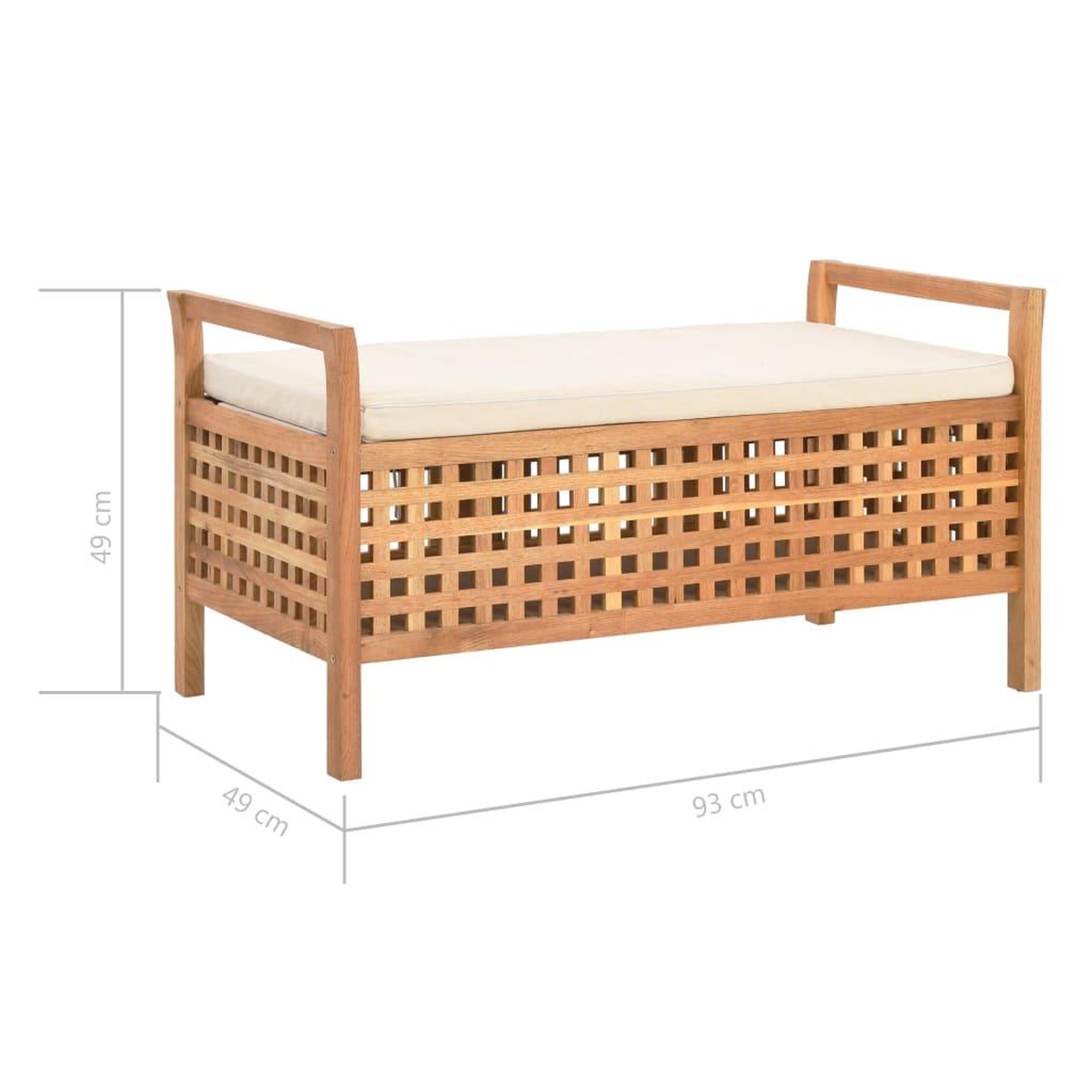 Voir la diapositive 6 : VIDAXL Banc de rangement 93x49x49 cm Bois de noyer massif