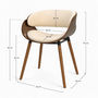 Voir la diapositive 4 : MAISON PAVANE Chaise en cuir synthétique beige et bois plaqué noyer-Polo