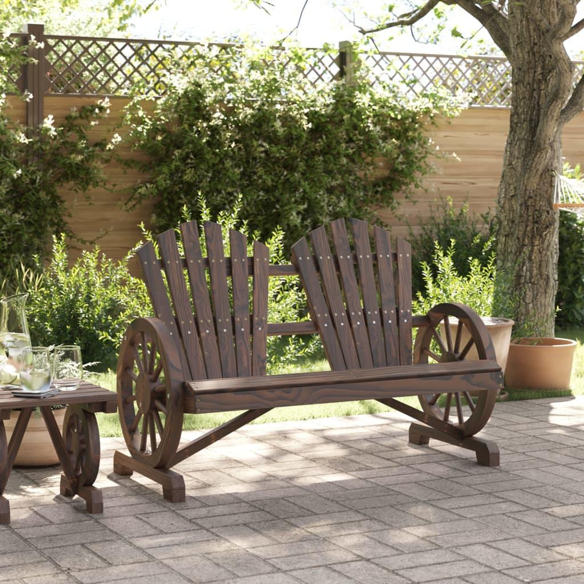 Voir la diapositive 3 : VIDAXL Chaise de jardin Adirondack 2 places bois de sapin massif
