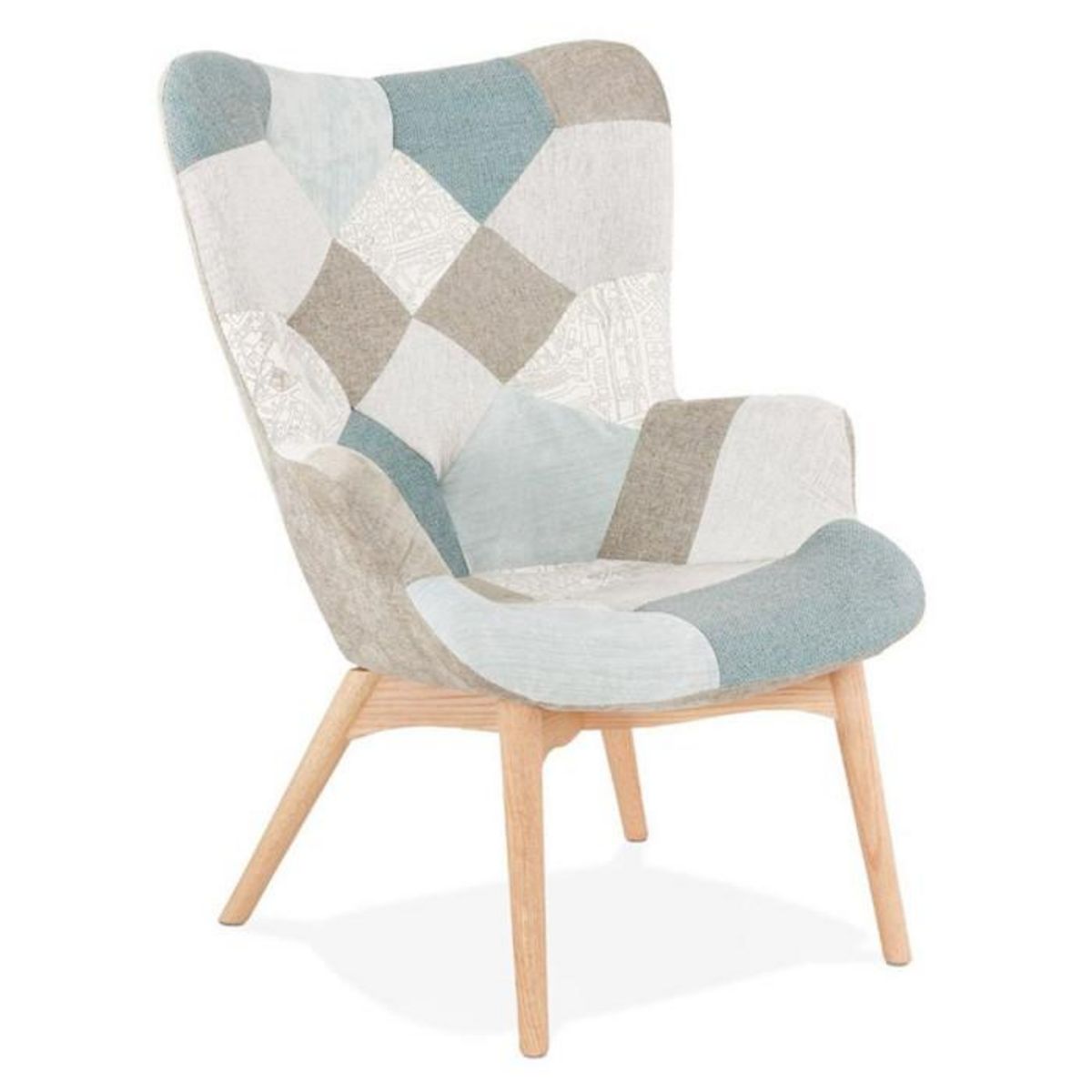 Paris Prix Fauteuil à Oreilles Patchwork  Nil  93cm Multicolore
