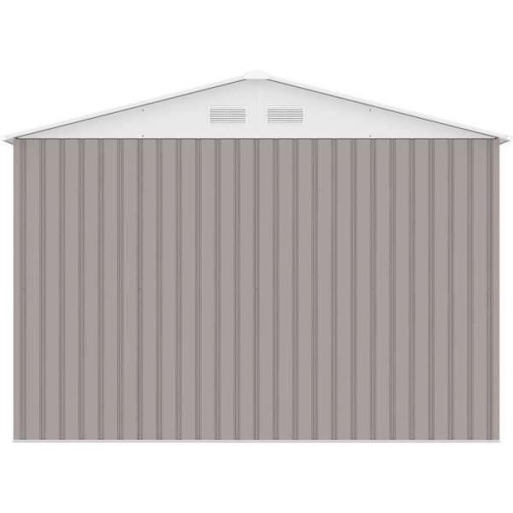Voir la diapositive 6 : MARKET24 MERCURE Abri de jardin en métal 7,06 m² - 277 x 255 x 202 cm - Kit d'ancrage inclus, 2 portes coulissantes - Taupe