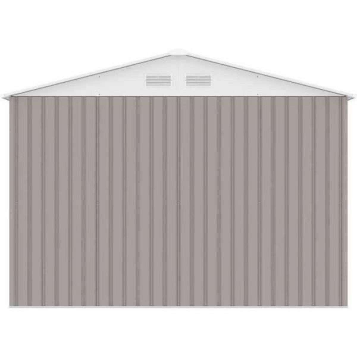 MARKET24 MERCURE Abri de jardin en métal 7,06 m² - 277 x 255 x 202 cm - Kit d'ancrage inclus, 2 portes coulissantes - Taupe