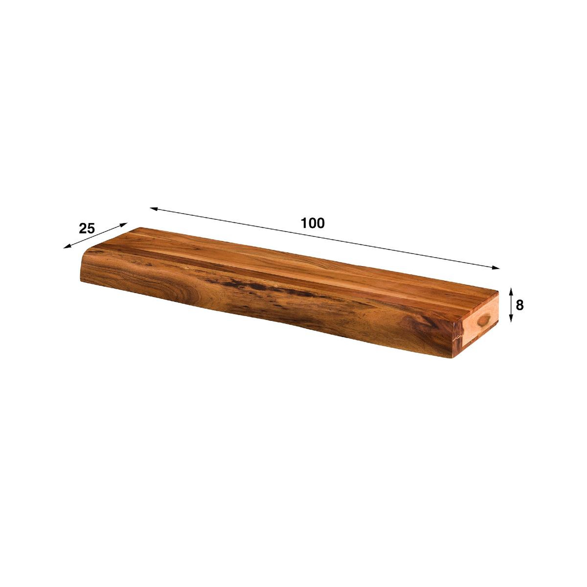 Voir la diapositive 6 : JLC KREATION Étagère murale en bois d'acacia massif 100cm troncia
