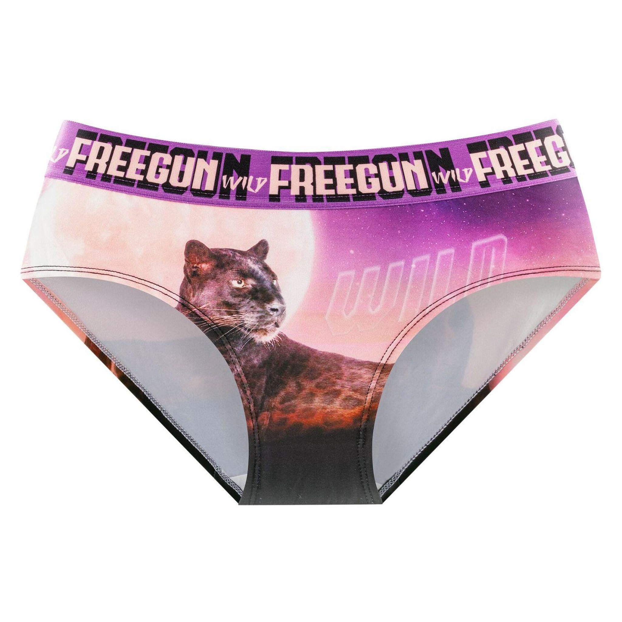 Voir la diapositive 3 : FREEGUN Lot de 4 culottes Femme Wild Animals