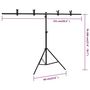 Voir la diapositive 6 : VIDAXL Support de fond en forme de T Noir 151x60x(70-200) cm