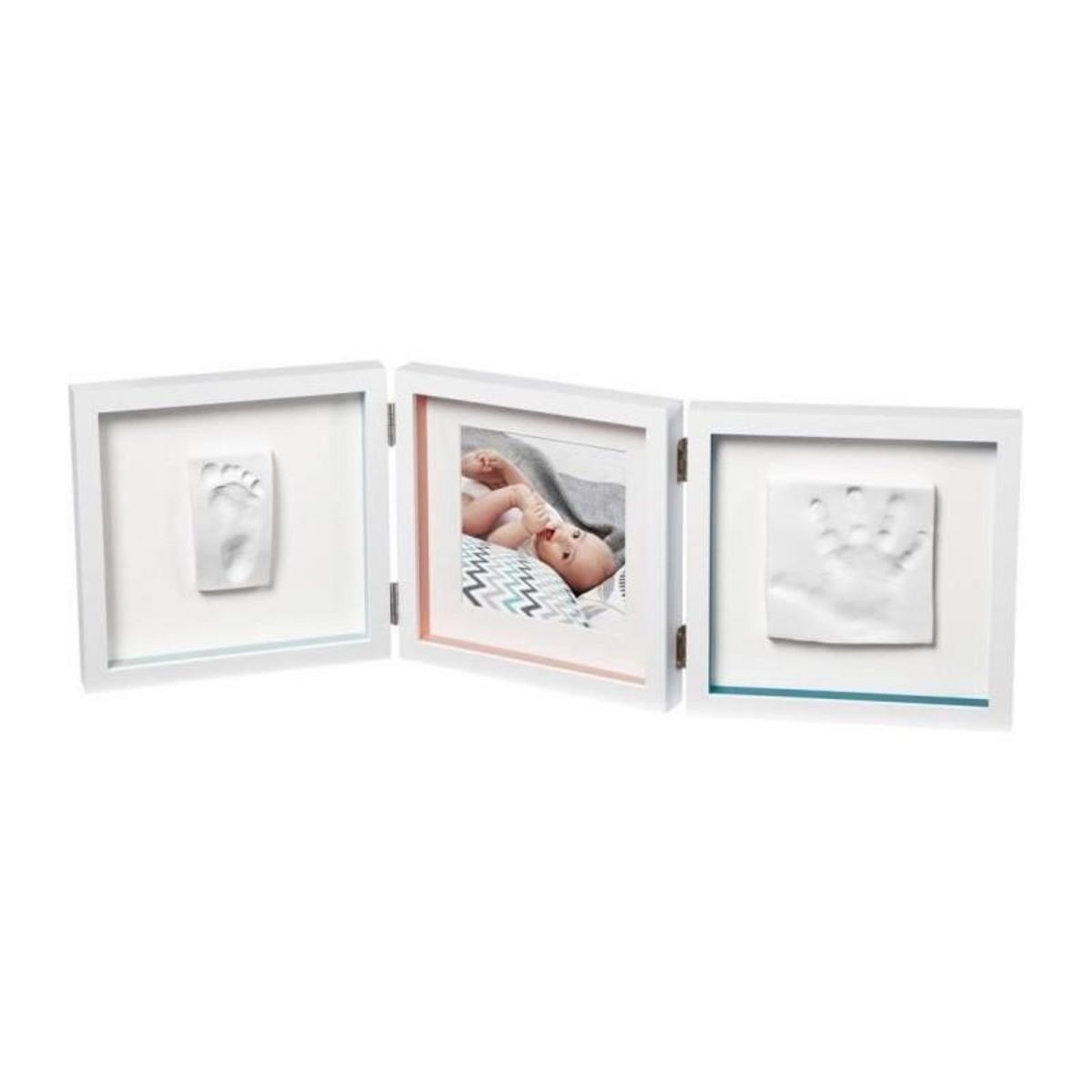 BABY ART Baby Art My Baby Style - Cadre Photo Double Empreinte Bébé : Personnalisez avec Kit Empreintes Mains et Pieds Bébé, Cadeau N