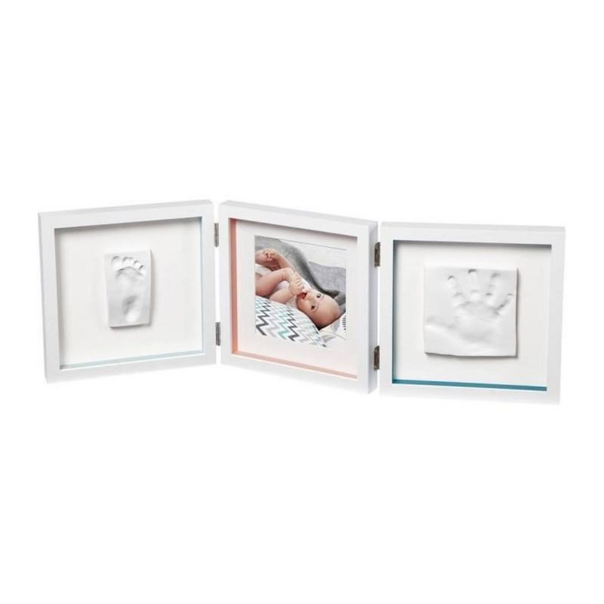 BABY ART Baby Art My Baby Style - Cadre Photo Double Empreinte Bébé : Personnalisez avec Kit Empreintes Mains et Pieds Bébé, Cadeau N