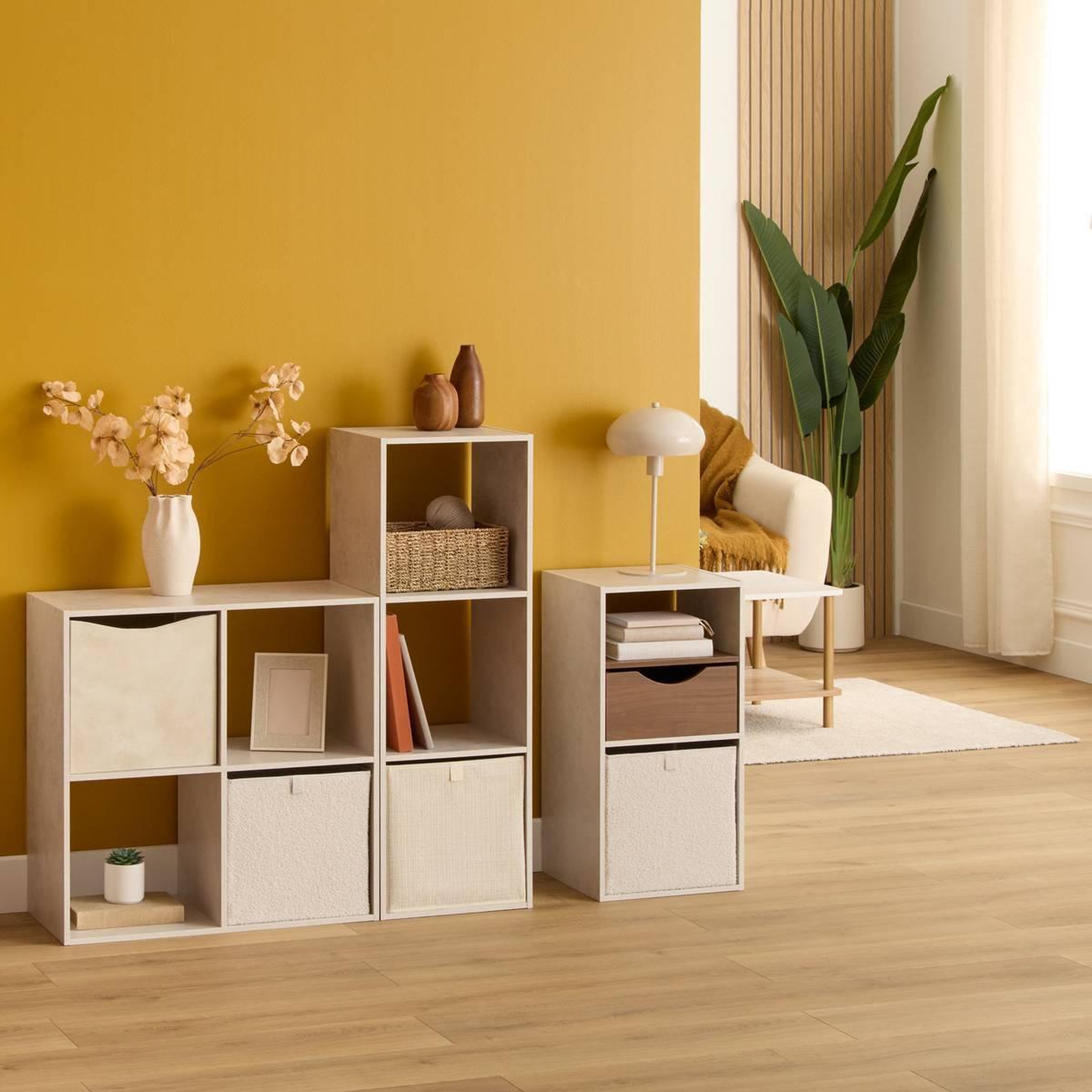 Voir la diapositive 6 : Paris Prix Étagère 4 Cases  Mix n'Modul  67cm Beige
