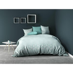 Les Ateliers du Linge Parure de couette 2pcs 140x200cm 100% microfibre 60gsm fanny. Coloris disponibles : Vert