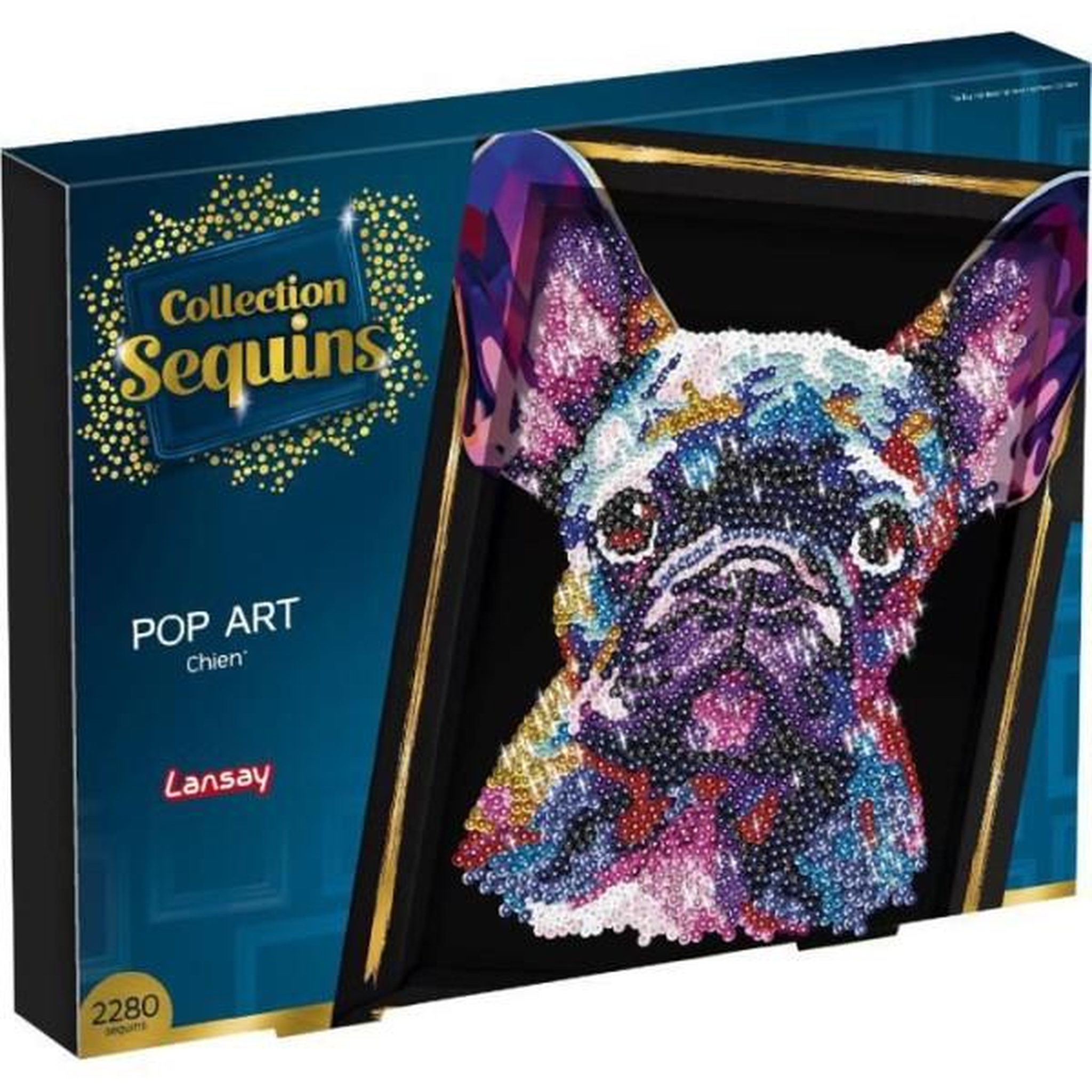 LANSAY Kit loisir créatif - LANSAY - Collection Sequins - Pop art chien - Des 14 ans