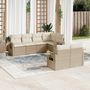 Voir la diapositive 1 : VIDAXL Salon de jardin avec coussins 7 pcs beige resine tressee