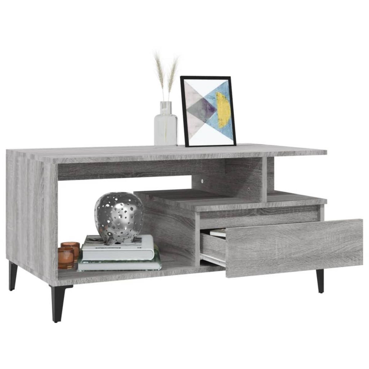 VIDAXL Table basse Sonoma gris 90x49x45 cm Bois d'ingenierie