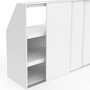 Voir la diapositive 6 : ID MARKET Armoire sous pente 3 portes coulissantes 3 niveaux TOMI 130 x 50 x 70/110 cm blanc