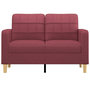 Voir la diapositive 3 : VIDAXL Canape a 2 places Rouge bordeaux 120 cm Tissu