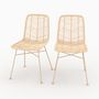 Voir la diapositive 1 : Rendez vous déco Lot de 2 chaises en rotin naturel et pieds en métal - Tamara