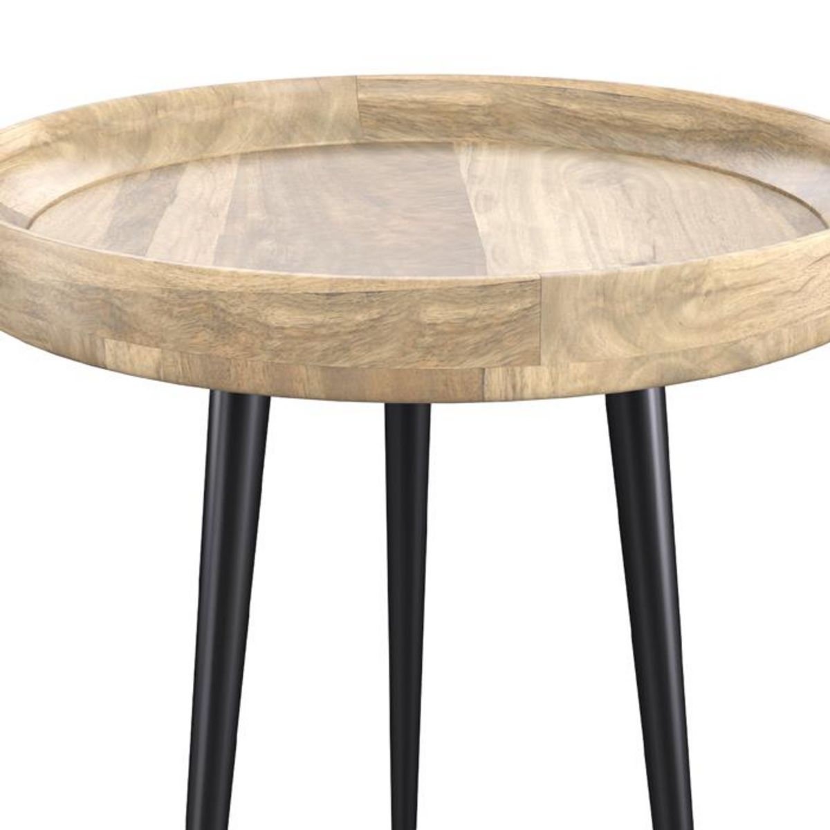 Rendez vous déco Table d'appoint ronde en bois de manguier foncé D40 cm - Palak
