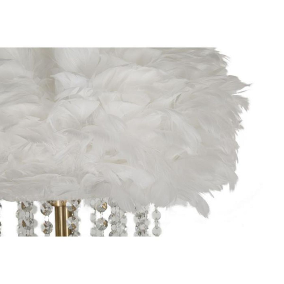 Paris Prix Lampadaire Imitation Plume  Diamon  165cm Or & Blanc