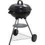 Voir la diapositive 1 : GARDENSTAR Barbecue charbon de bois rond kettle en acier émaillé avec roues 53.5 x 52 x 79 cm - Grille D41.5 cm - Couvercle - Cendrier