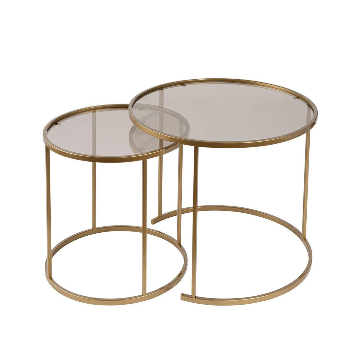 Habitat et Jardin Lot de 2 tables basses en métal  Aurum  - 80 x 80 x 43 cm - Or Bronze